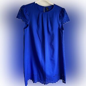 Blue lasercut shift dress size S/4